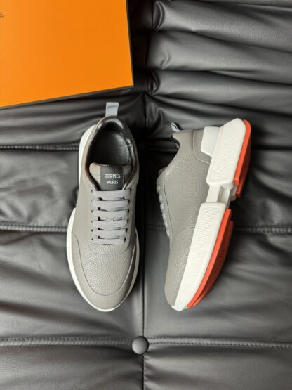 Hermès Grey Premium Ultra Lightweight Sneakers - Image 2