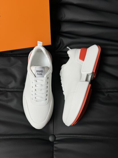 Hermès White Premium Ultra Lightweight Sneakers - Image 2