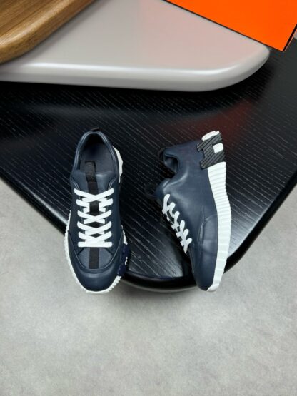 Hermes high-end noble dark blue thick-soled casual shoes - Image 2