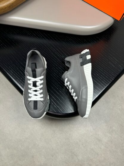 Hermes high-end noble gray and black color matching thick-soled casual shoes - Image 2