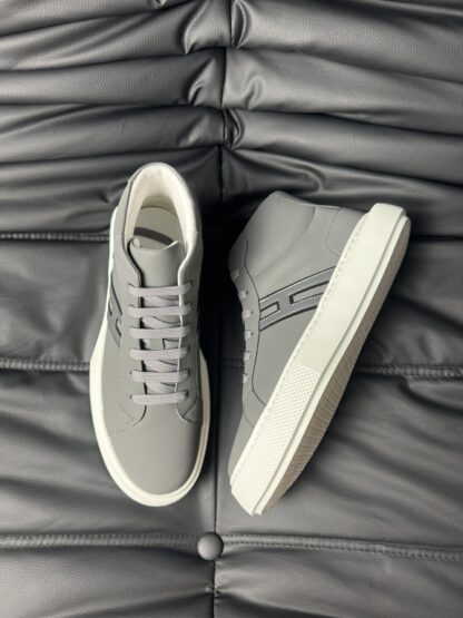 Hermes dark grey leather high-end luxury casual shoes - Image 2