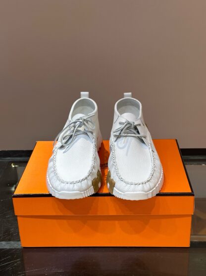 Hermès men's lace-up white versatile simple casual sports shoes - Image 2