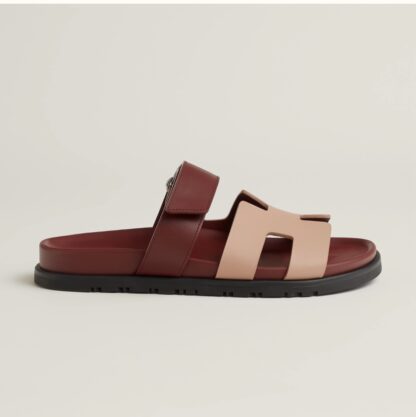 Hermès red brown couple woven sandals - Image 2