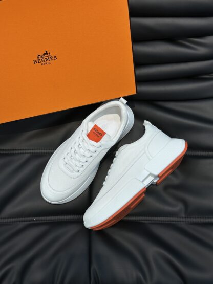 Hermes Men's Comfortable Soft White Casual Sneakers - Image 2