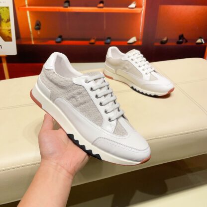Hermes France Paris catwalk white breathable classic casual shoes - Image 2