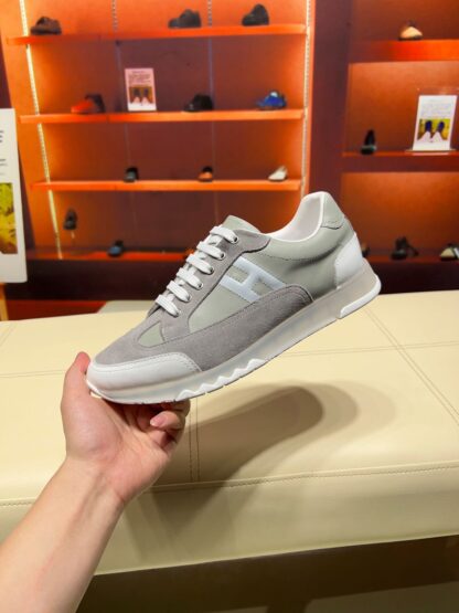 Hermes green grey French Paris catwalk simple casual shoes - Image 2