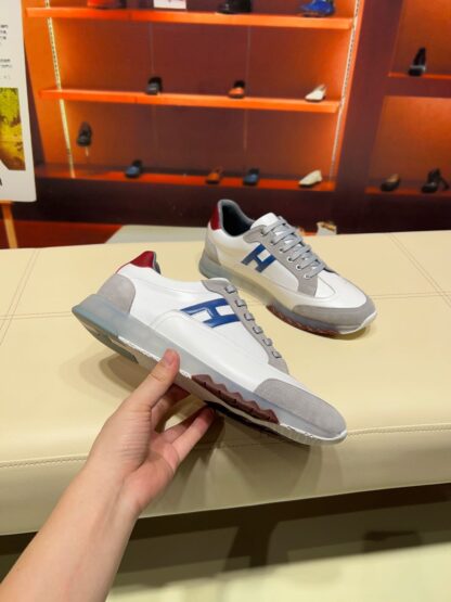 Hermes blue-grey French Paris catwalk simple casual shoes - Image 2