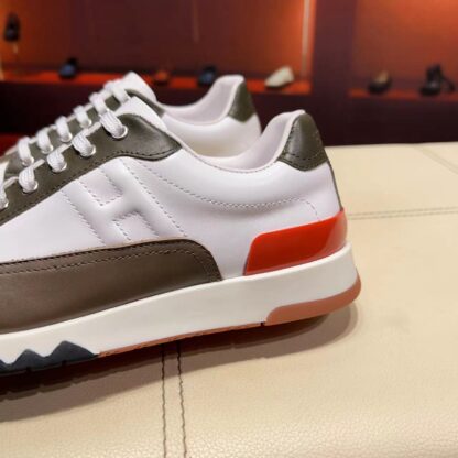 Hermes white brown French Paris catwalk simple casual shoes - Image 2