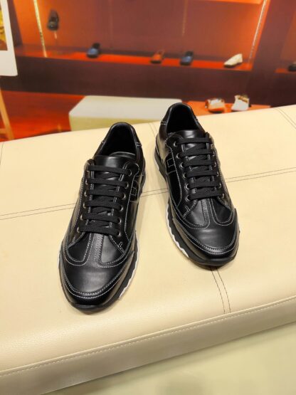 Hermes black French Paris catwalk simple casual shoes - Image 2