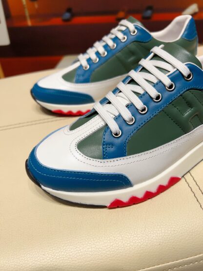 Hermes green blue French Paris catwalk simple casual shoes - Image 2