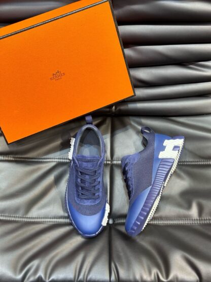 Hermès Men's Dark Blue Lightweight Breathable Casual Sports Shoes - Image 2