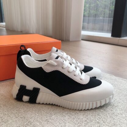 Hermes Men's Black and Gray Fashion Casual Sports Shoes - Image 2