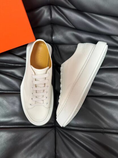 Hermes white leather high-end casual shoes - Image 2