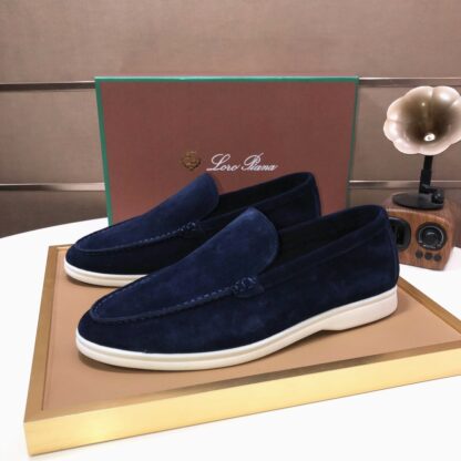Hermès couple's dark blue high-end classic loafers - Image 2
