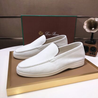 Hermès couple white high-end classic loafers - Image 2