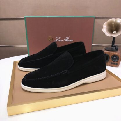 Hermès couple black high-end classic loafers - Image 2