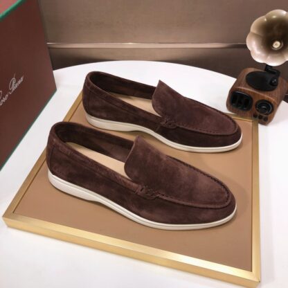 Hermès couple red brown high-end classic loafers - Image 2