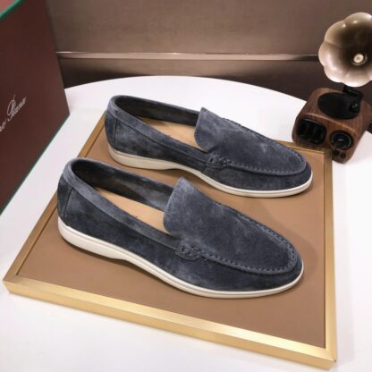 Hermès couple's dark grey high-end classic loafers - Image 2