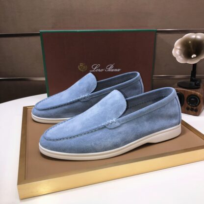 Hermès couple's sky blue high-end classic loafers - Image 2