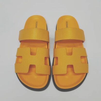 Hermès Couples Braided Yellow Slippers - Image 2
