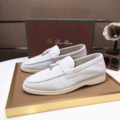 Hermès white couple's high-end classic loafers - Image 2