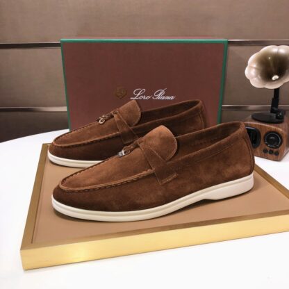 Hermès dark brown couple's high-end classic loafers - Image 2