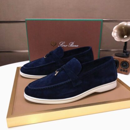 Hermès blue and black couple's high-end classic loafers - Image 2