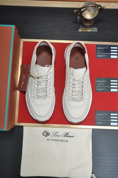 Hermès classic white and grey cashmere sneakers - Image 2