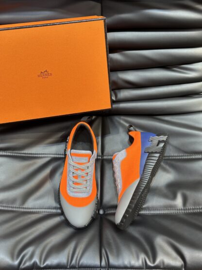 Hermès Men's Gray Orange All-match Casual Sports Shoes - Image 2