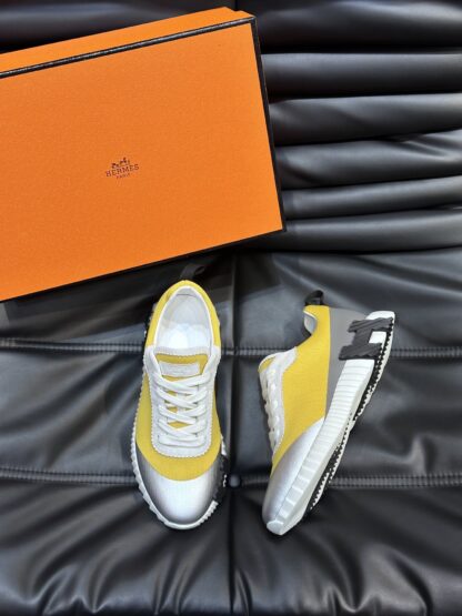 Hermès men's yellow-gray versatile casual sports shoes - Image 2