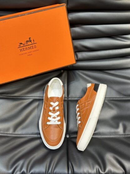 Hermès Men's Dark Brown Comfort Low-Top Casual Sneakers - Image 2