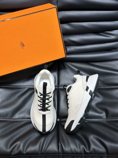 Hermes men's beige black breathable fashion casual sports shoes - Image 2