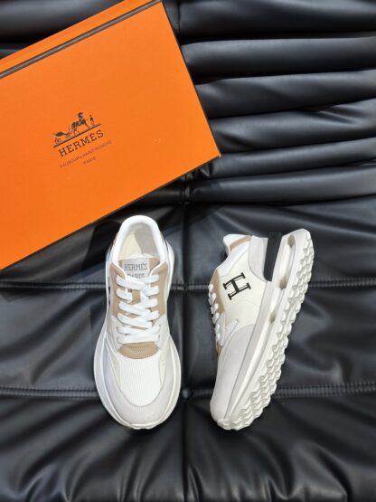 Hermes men's thick-soled gray apricot fashion casual sports shoes - Image 2