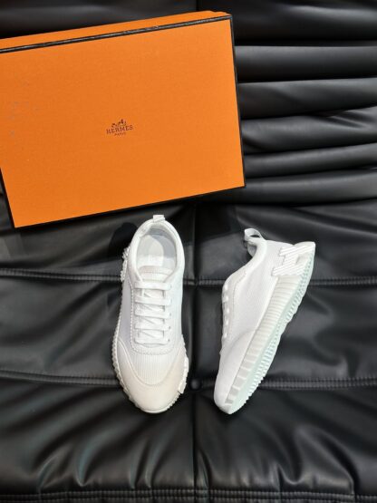 Hermes white fashion casual sneakers - Image 2