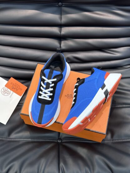 Hermes men's blue and white comfortable breathable simple casual sports shoes - Image 2