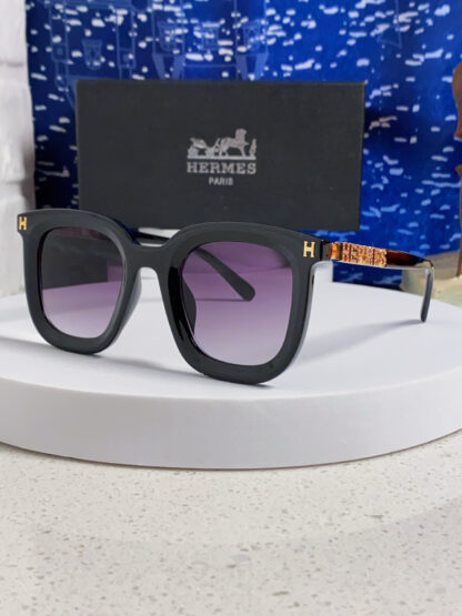 Hermès retro square versatile high-end sunglasses
