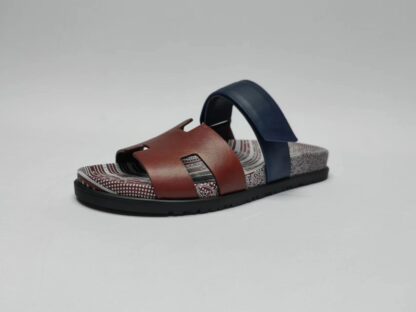 Hermès classic red and brown couple woven slippers - Image 2