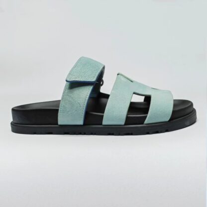 Hermès classic blue-grey couple woven slippers - Image 2