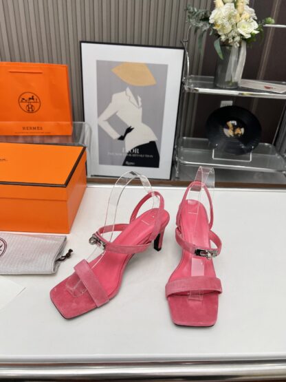 Hermès handmade pink stiletto sandals - Image 2