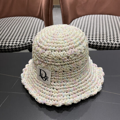 Dior colorful straw bucket hat - Image 3