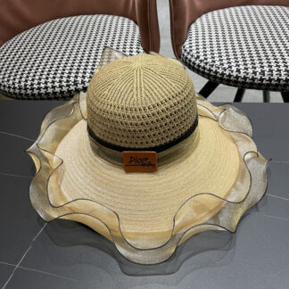 Dior high-end elegant wide-brimmed sun hat