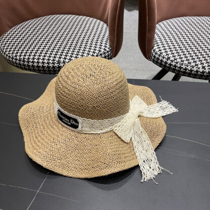 Dior Bow Straw Sun Hat - Image 3