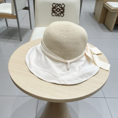 Dior bow visor straw hat - Image 3