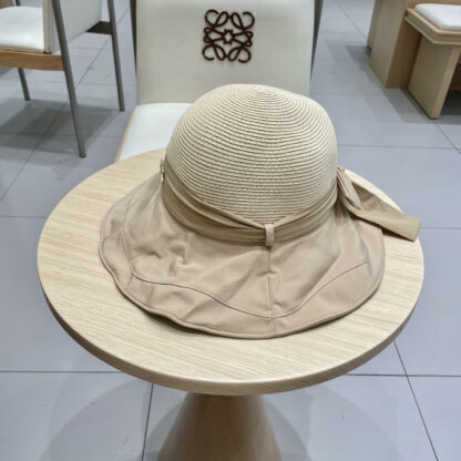 Dior bow visor straw hat - Image 3