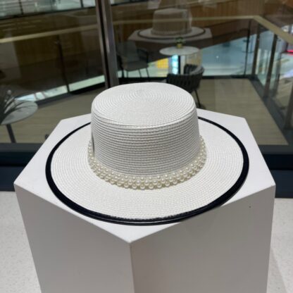 Dior Simple Pearl Straw Basin Hat - Image 3