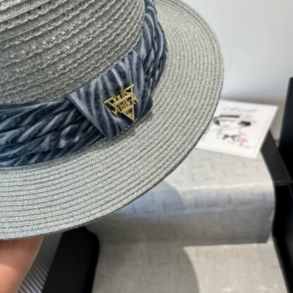 Louis Vuitton Gold and Straw Hat - Image 2