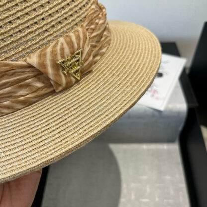 Louis Vuitton Gold and Straw Hat - Image 2