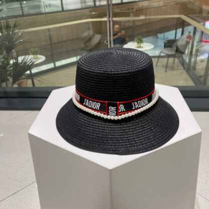 Dior exquisite pearl embellished straw hat - Image 3