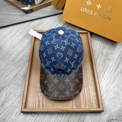 Louis Vuitton Denim and Leather Baseball Cap - Image 2