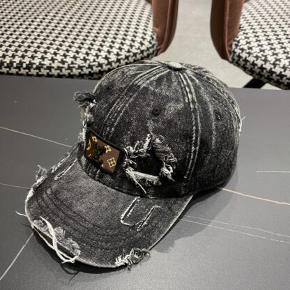 Louis Vuitton denim ripped baseball cap - Image 2